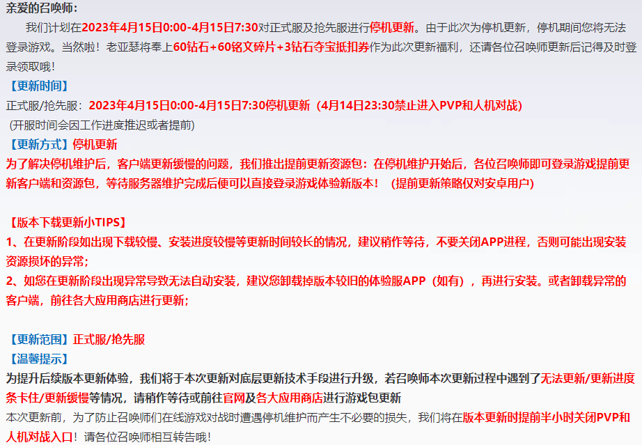 王者荣耀4月15日正式服版本更新来了 第1张 王者荣耀4月15日正式服版本更新来了 第1张