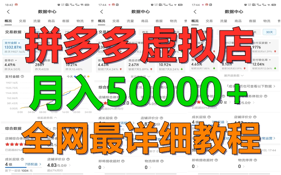 拼多多虚拟电商月入50000+你干你也行,暴利稳定长久,副业首选