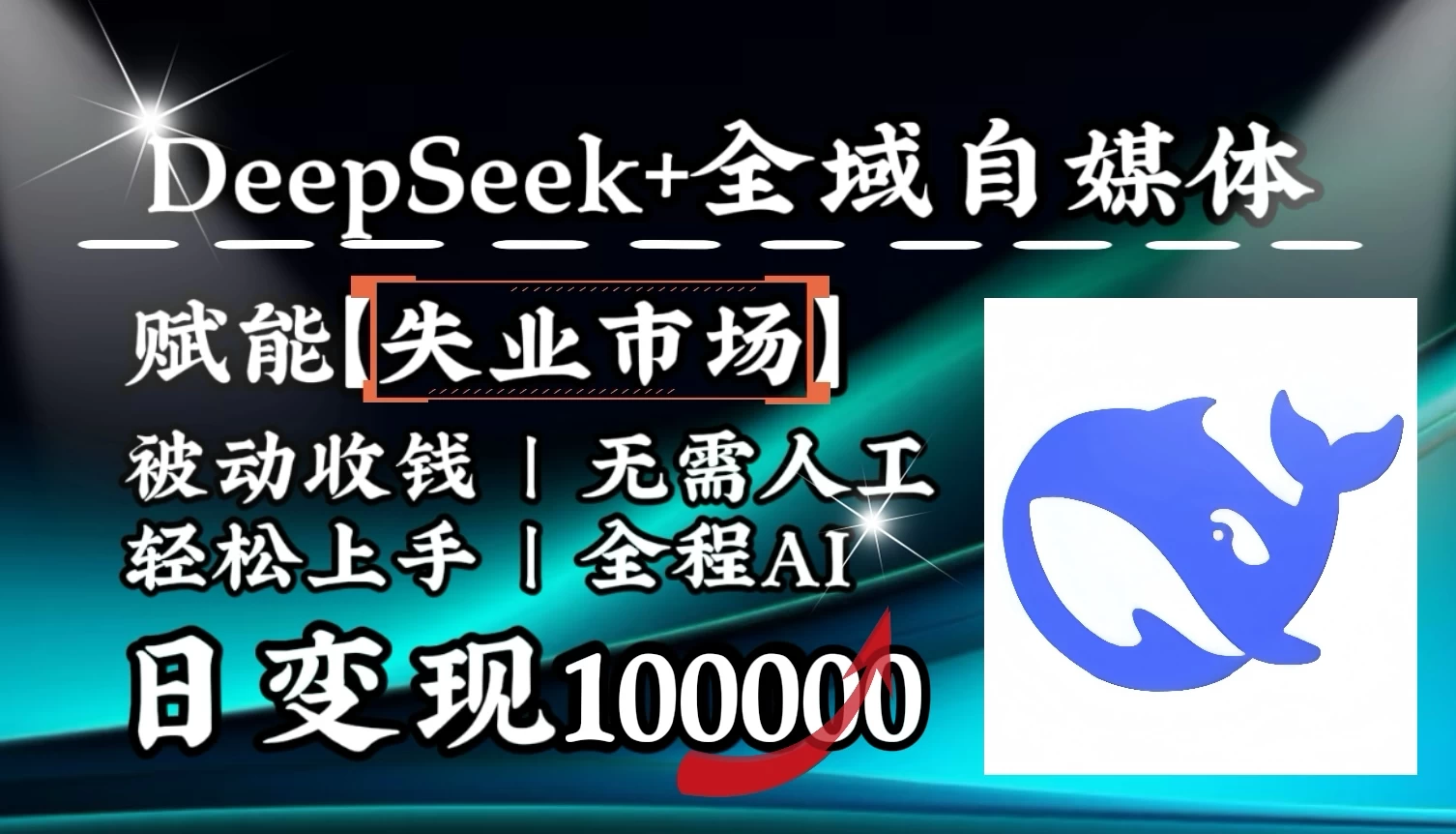 eepSeek+失业市场,全自动操作,结合人人刚需,单月利润轻松破100000+