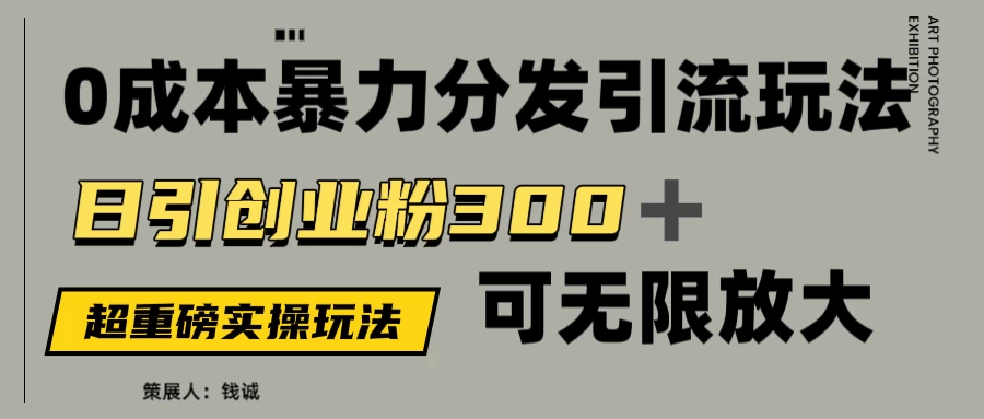价值5980的0成本暴力引流玩法，日引创业粉300+，可无限放大 第1张