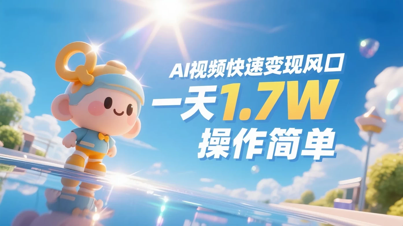 《Ai视频变现风口，一天1.7W，收入无上限，操作简单》 第1张
