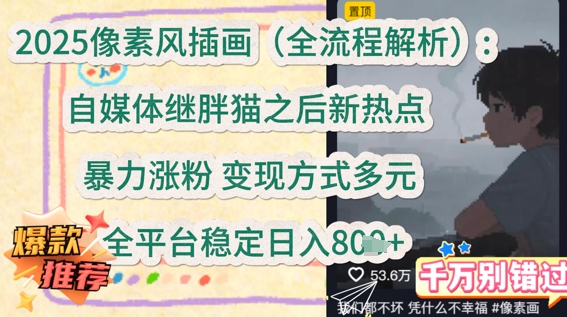 2025像素风插画(全流程解析):自媒体继胖猫之后新热点,暴力涨粉,变现方式多元,全平台稳定日入多张 第1张 2025像素风插画(全流程解析):自媒体继胖猫之后新热点,暴力涨粉,变现方式多元,全平台稳定日入多张 第1张