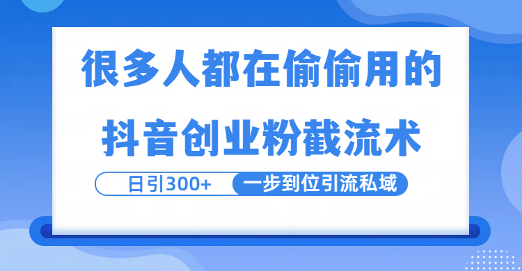 很多人都在偷偷用的抖音创业粉截留术,日引300+,一步到位引流到私域