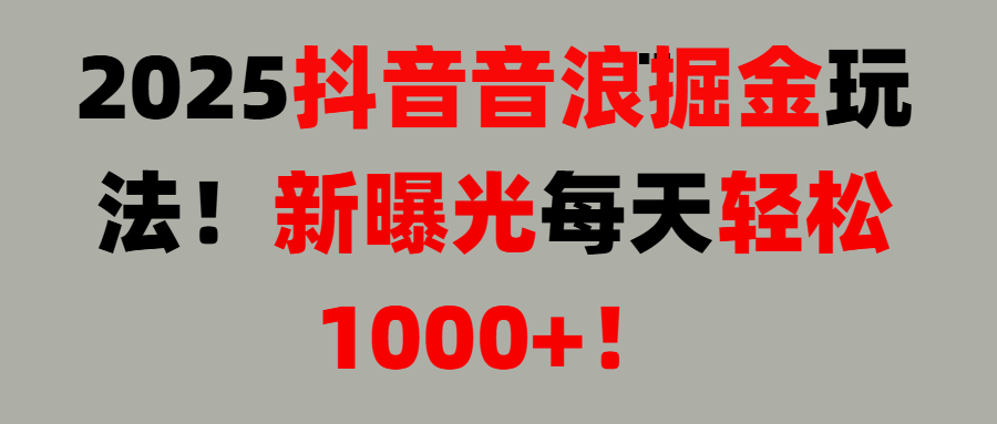 抖音直播撸音浪, 无脑高收益项目,音浪掘金!