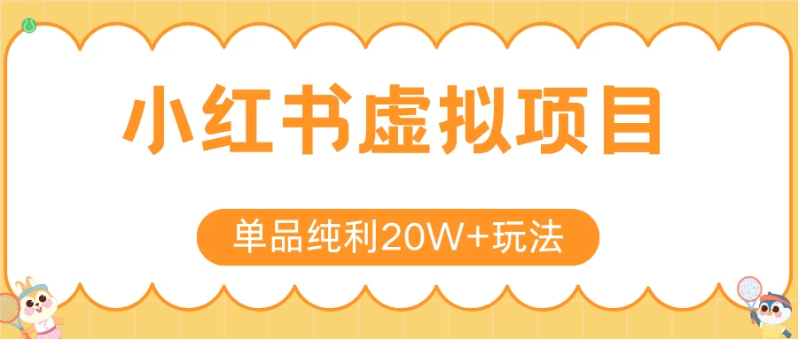 小红书卖虚拟产品,单品纯利20W+玩法分享(节系列课程)
